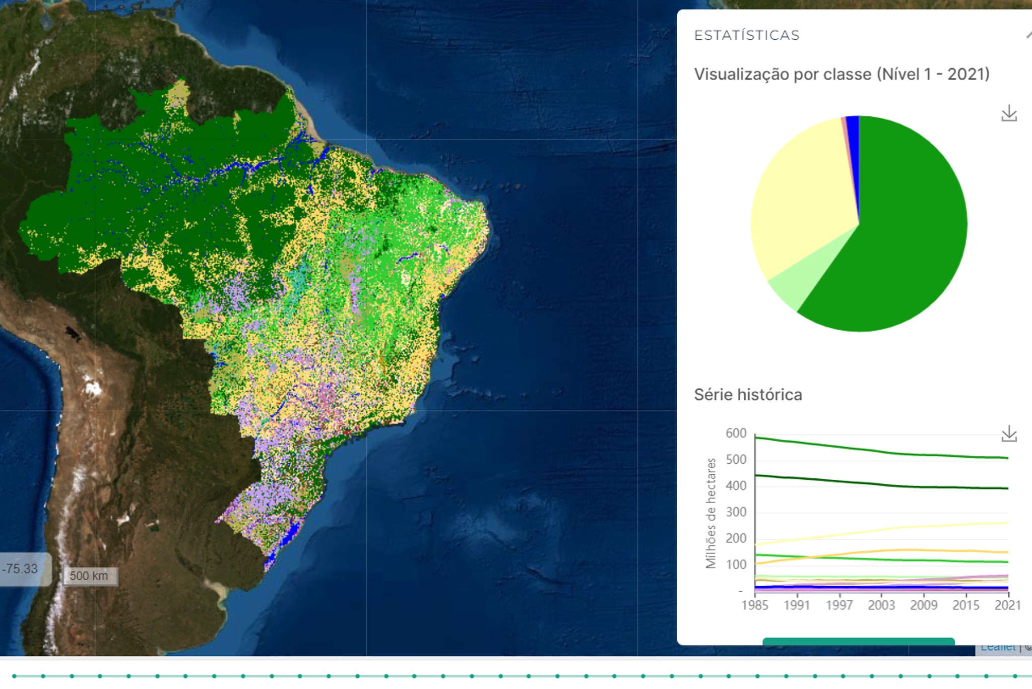 Por meio da plataforma do MapBiomas, a Klabin consegue conhecer melhor a propriedade de nossos parceiros. Não apenas nossas Companhia, mas qualquer pessoa pode acessar, monitorar, fiscalizar, criar alertas e coletar dados sobre os biomas de nosso país.